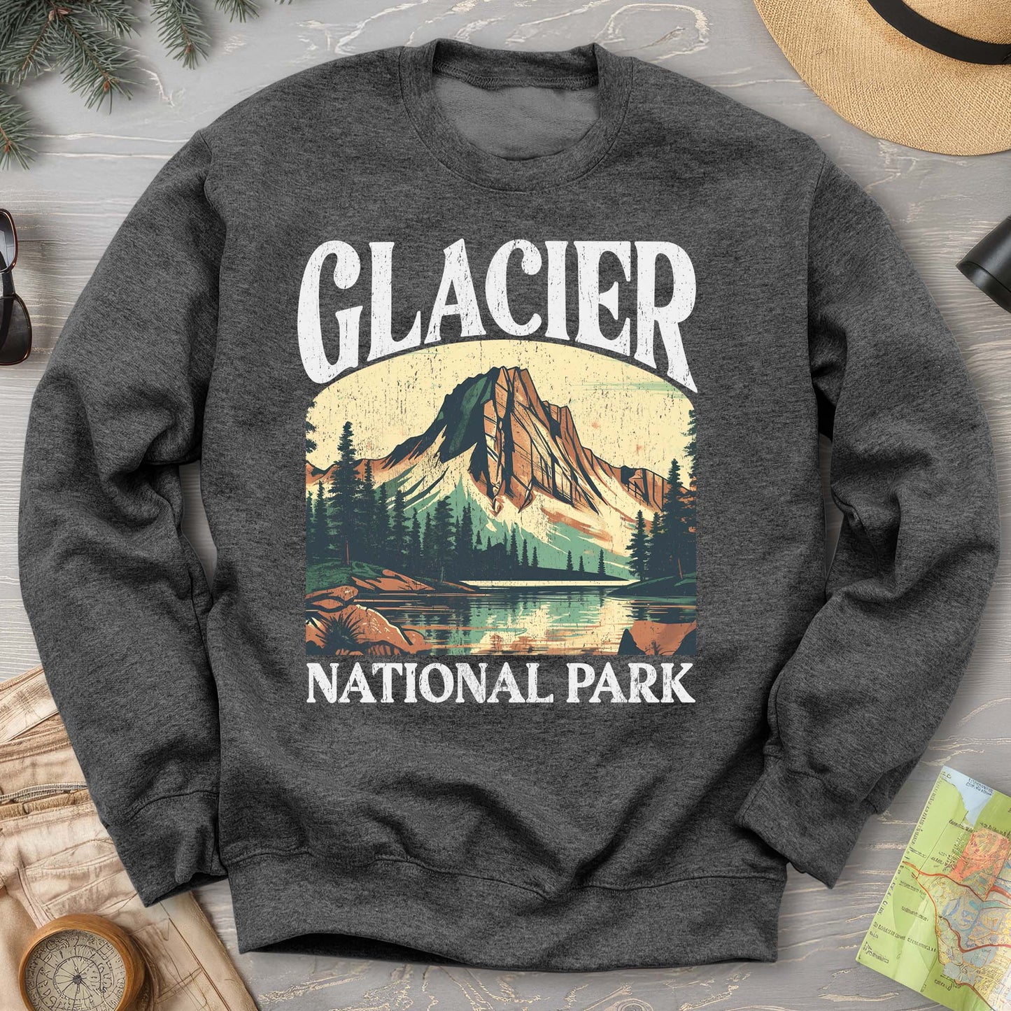Glacier National Park "Big and Bold" Crewneck Sweatshirt