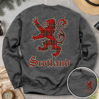 Scotland Tartan Lion Front/Back Print Sweatshirt