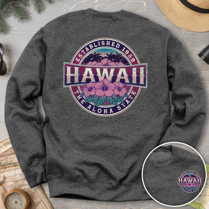 Hawaii Badge Front/Back Print Sweatshirt