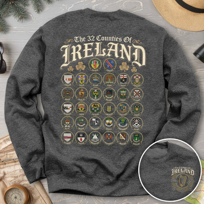Ireland County Crests Front/Back Print Sweatshirt