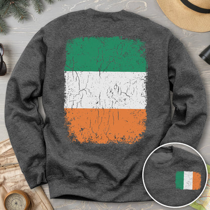Ireland Distressed Flag Front/Back Print Sweatshirt