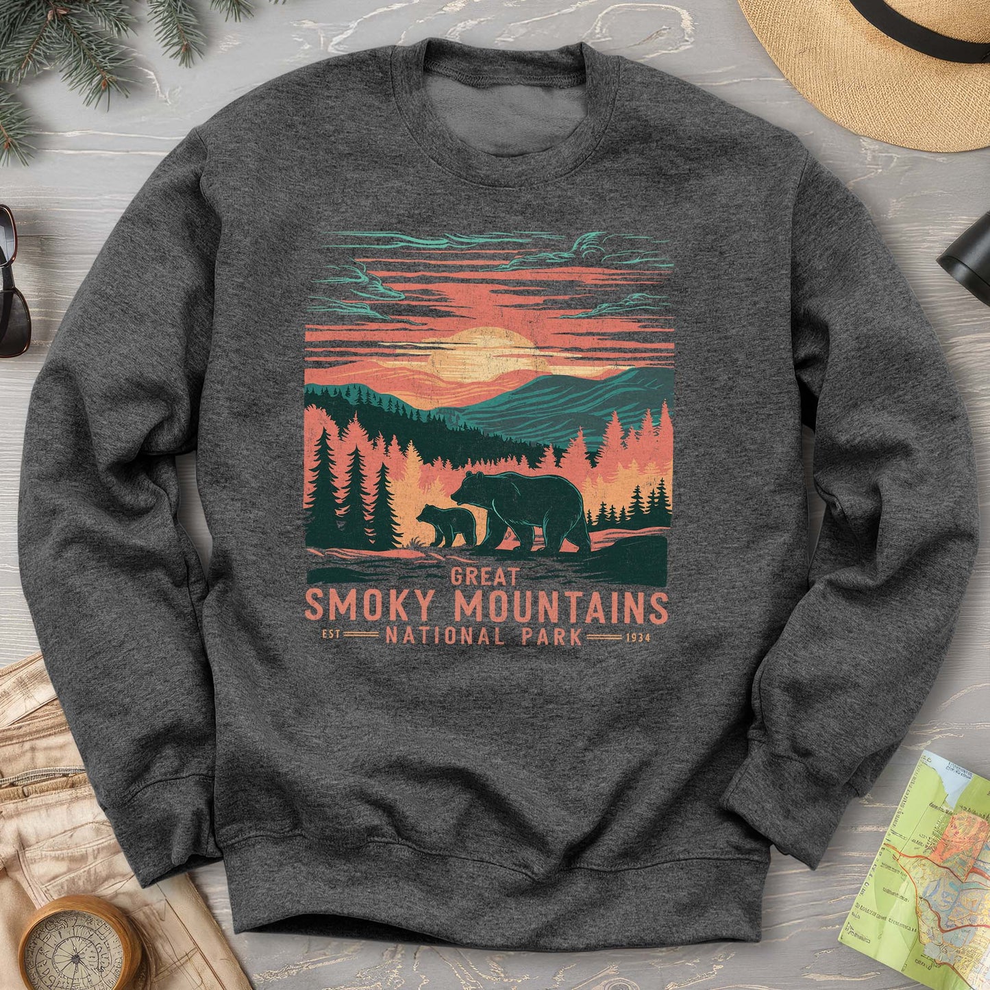 Great Smoky Mountains Sunset Bears Sweatshirt