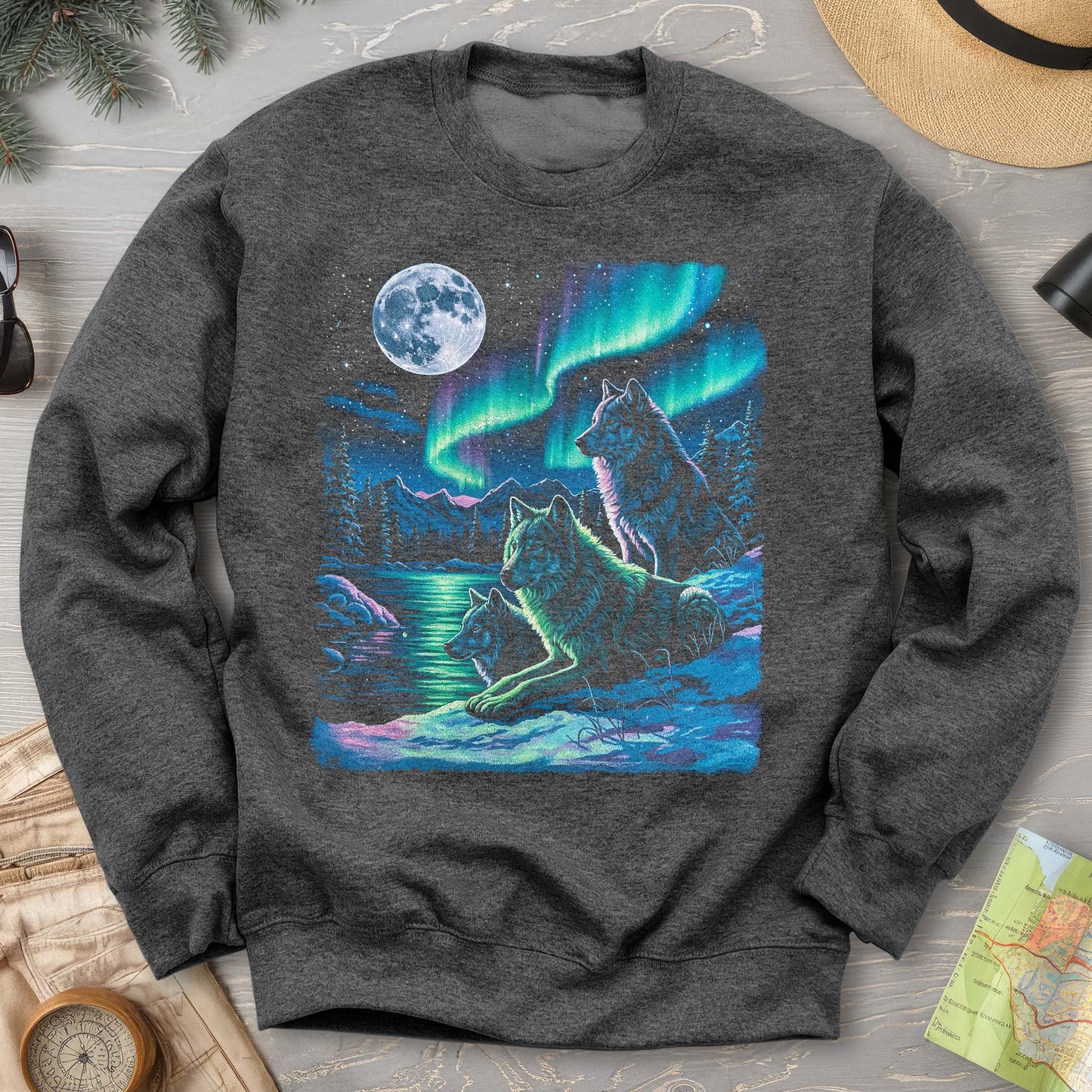 Northern Lights "Night Wolves" Sweatshirt