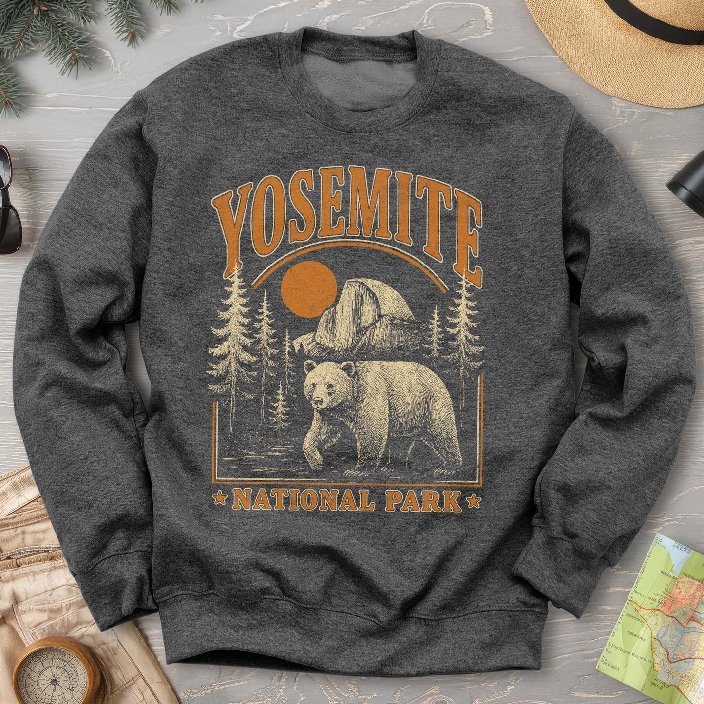 Yosemite National Park "Vintage El Capitan" Bear Sweatshirt