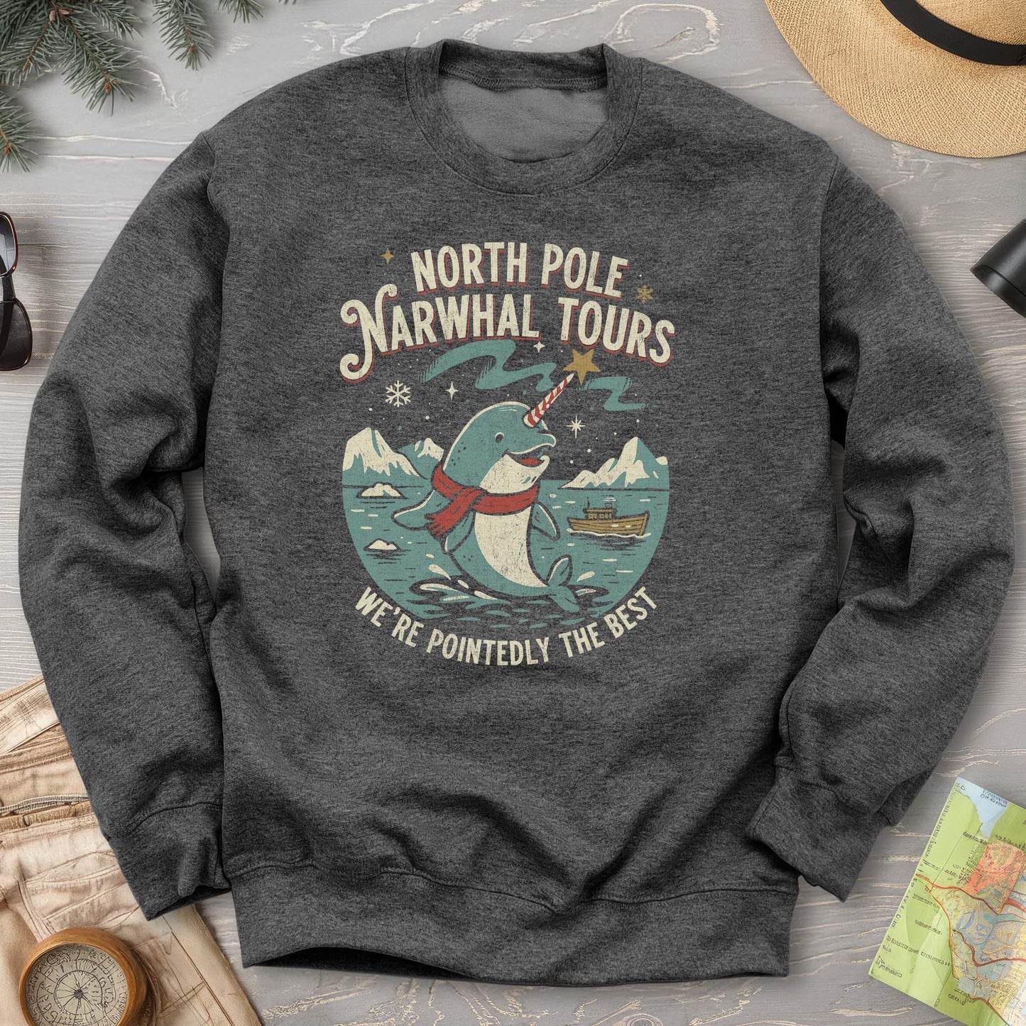 North Pole Narwhal Tours Sweatshirt