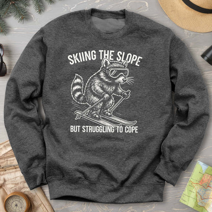 Skiing the Slope Raccoon Sweatshirt
