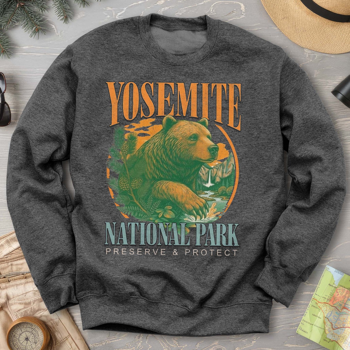 Yosemite Vintage Varsity Bear Sweatshirt