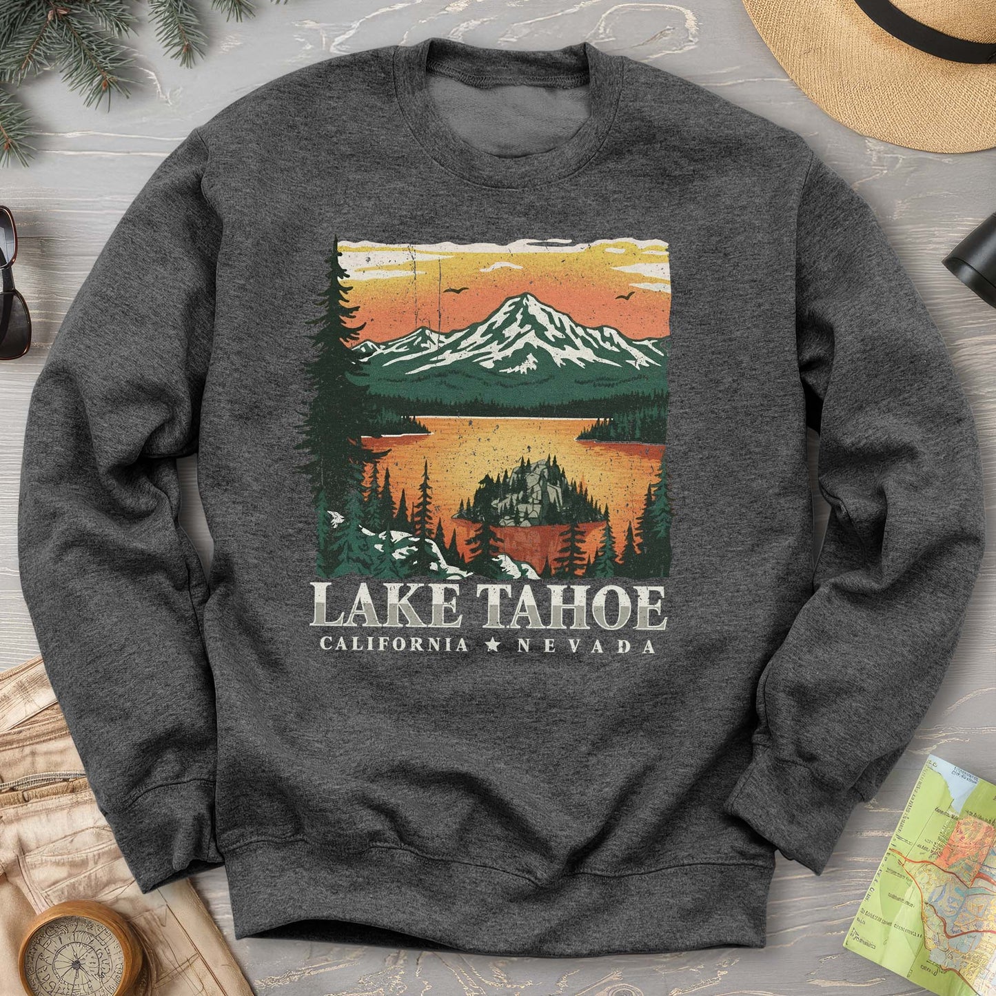 Lake Tahoe Emerald Bay Sunset Sweatshirt