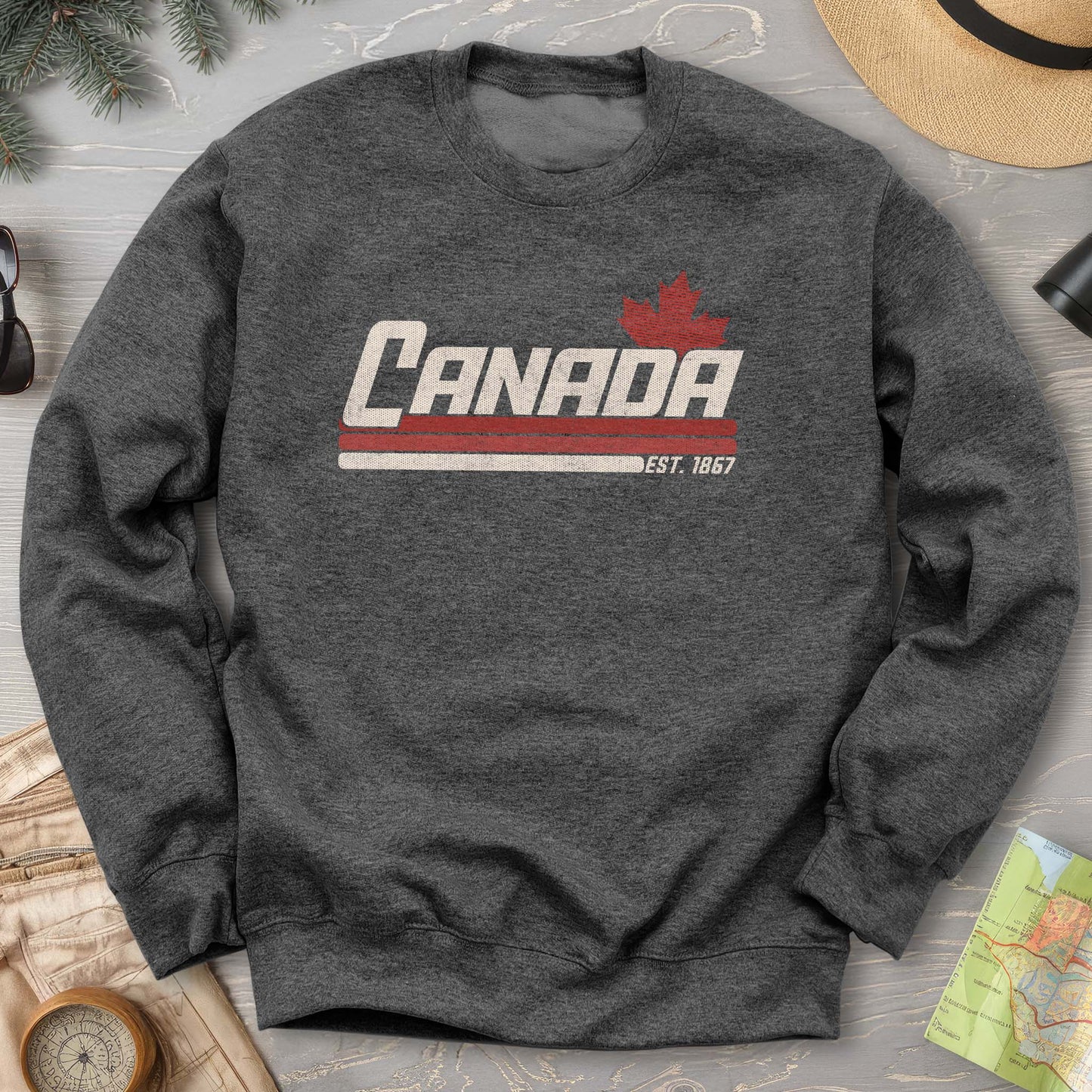 Canada Retro Stripe Sweatshirt