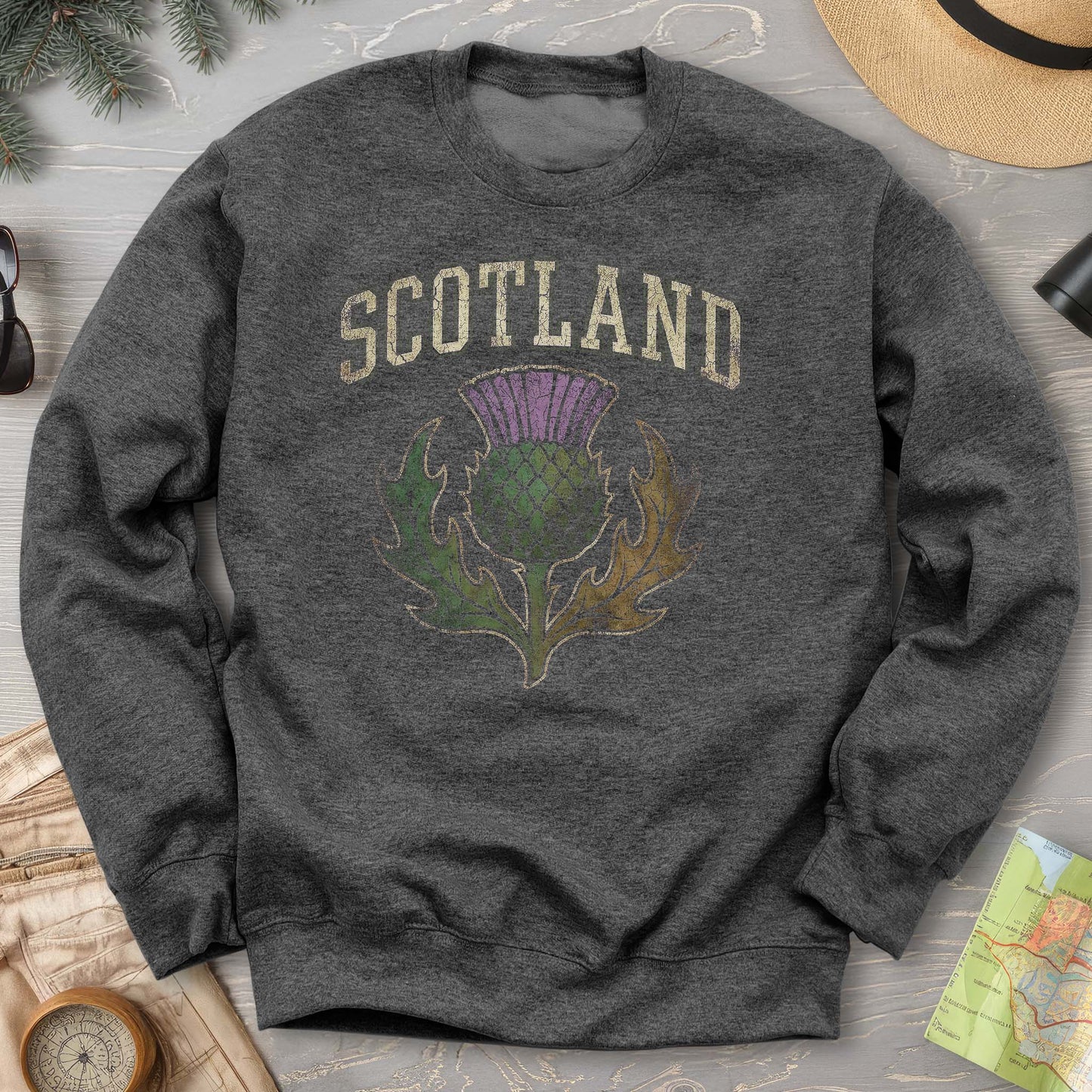 Scotland Distressed Thistle Sweatshirt