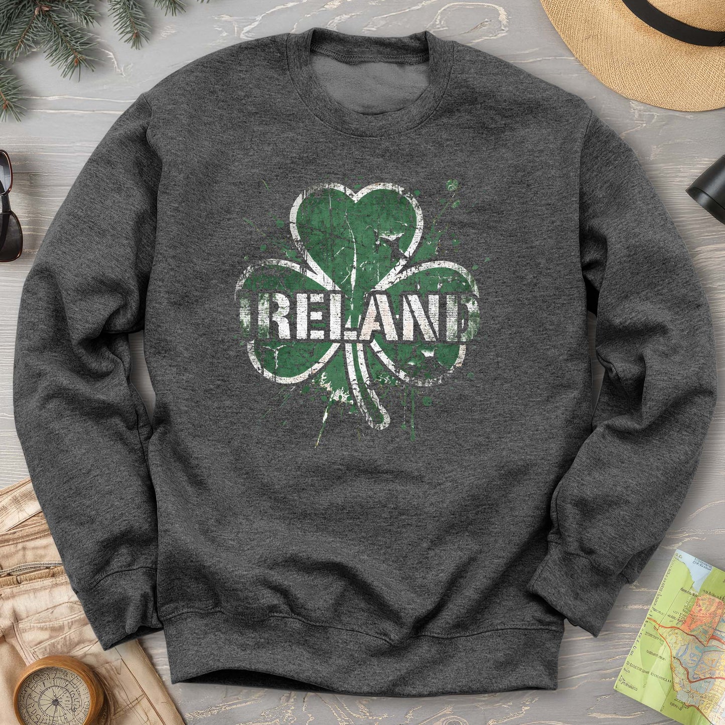 Ireland Shamrock Grunge Sweatshirt