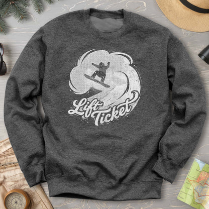 Lift Ticket Snowboard Sweatshirt