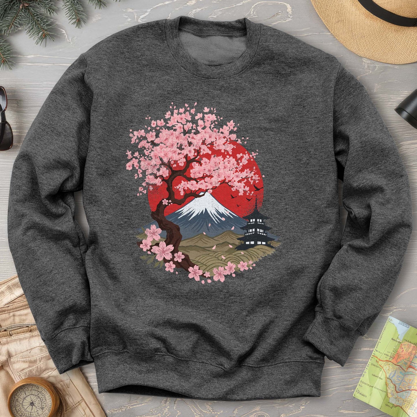 Mount Fuji Cherry Blossoms Sweatshirt