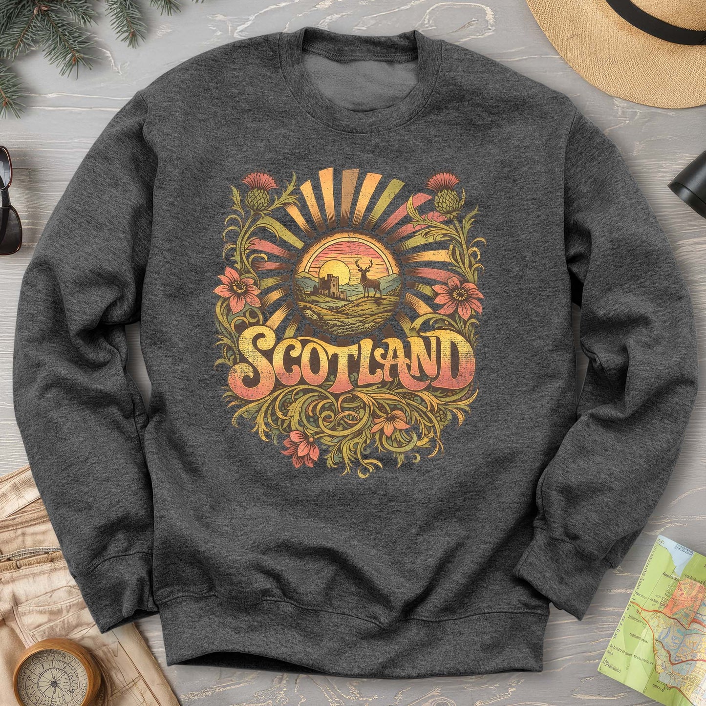 Scotland Retro Burst Sweatshirt