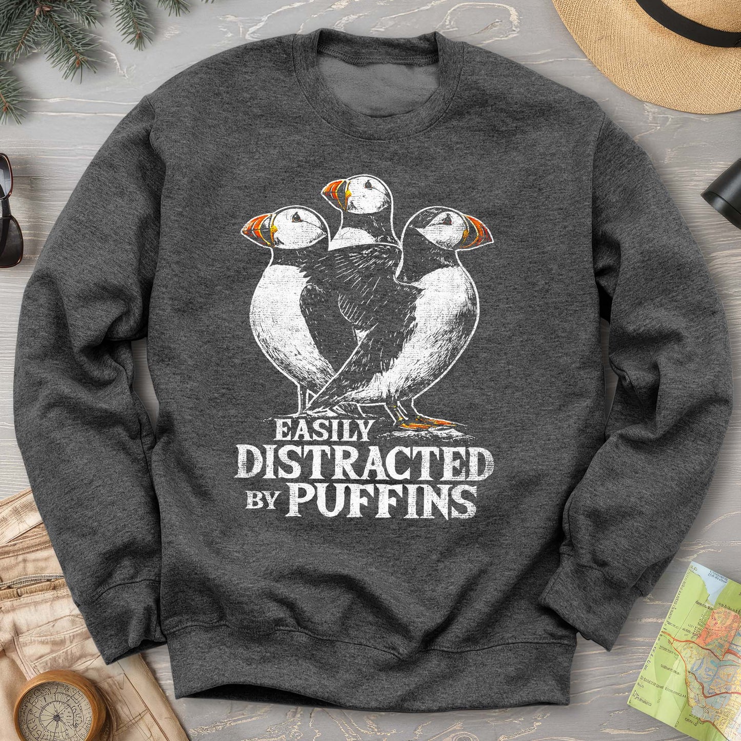 Easily Distracted By Puffins Sweatshirt