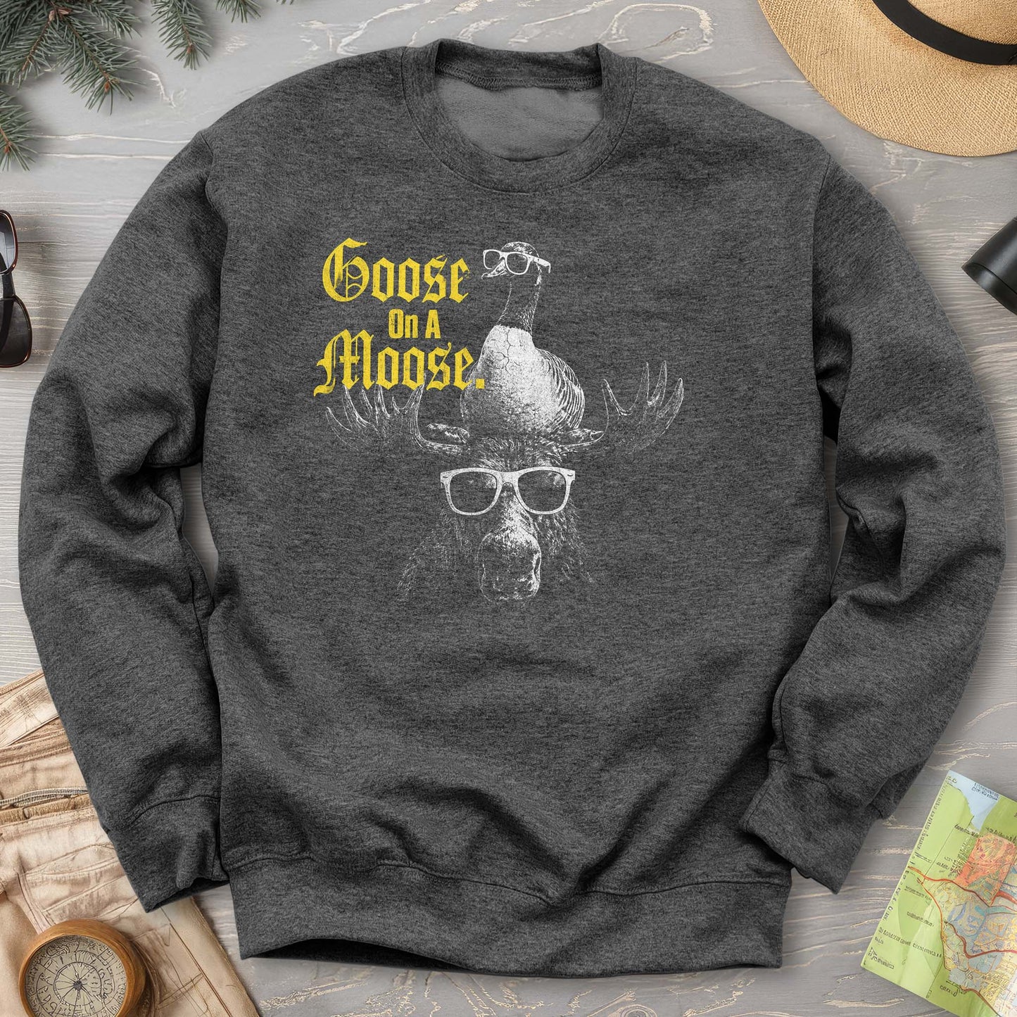 Goose On A Moose Halftone Sweatshirt