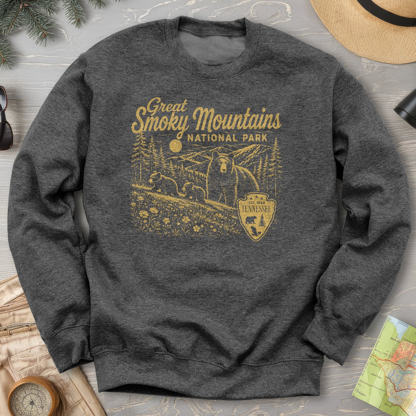 Smoky Mountains Vintage Sketch Sweatshirt