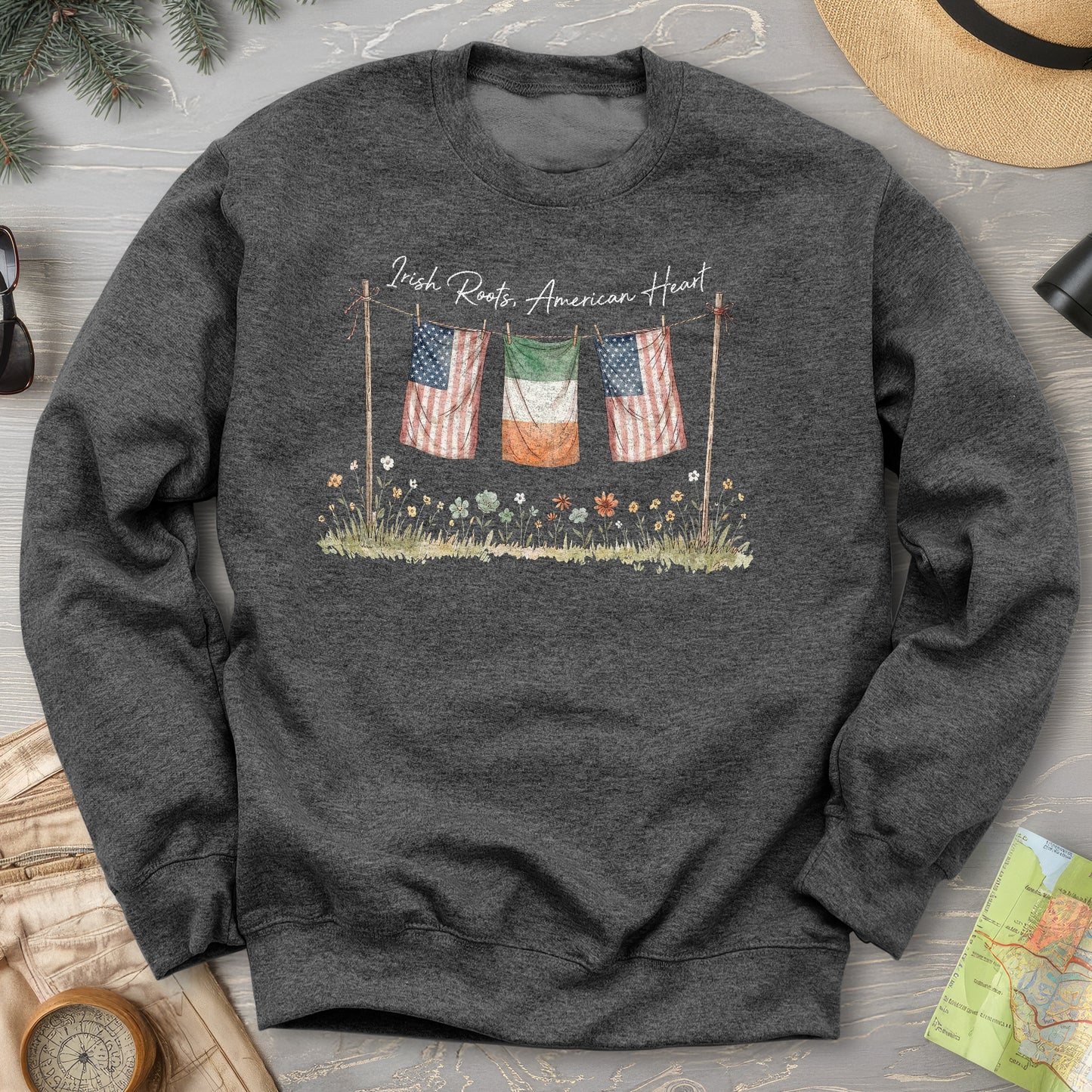 Irish Roots American Heart Sweatshirt