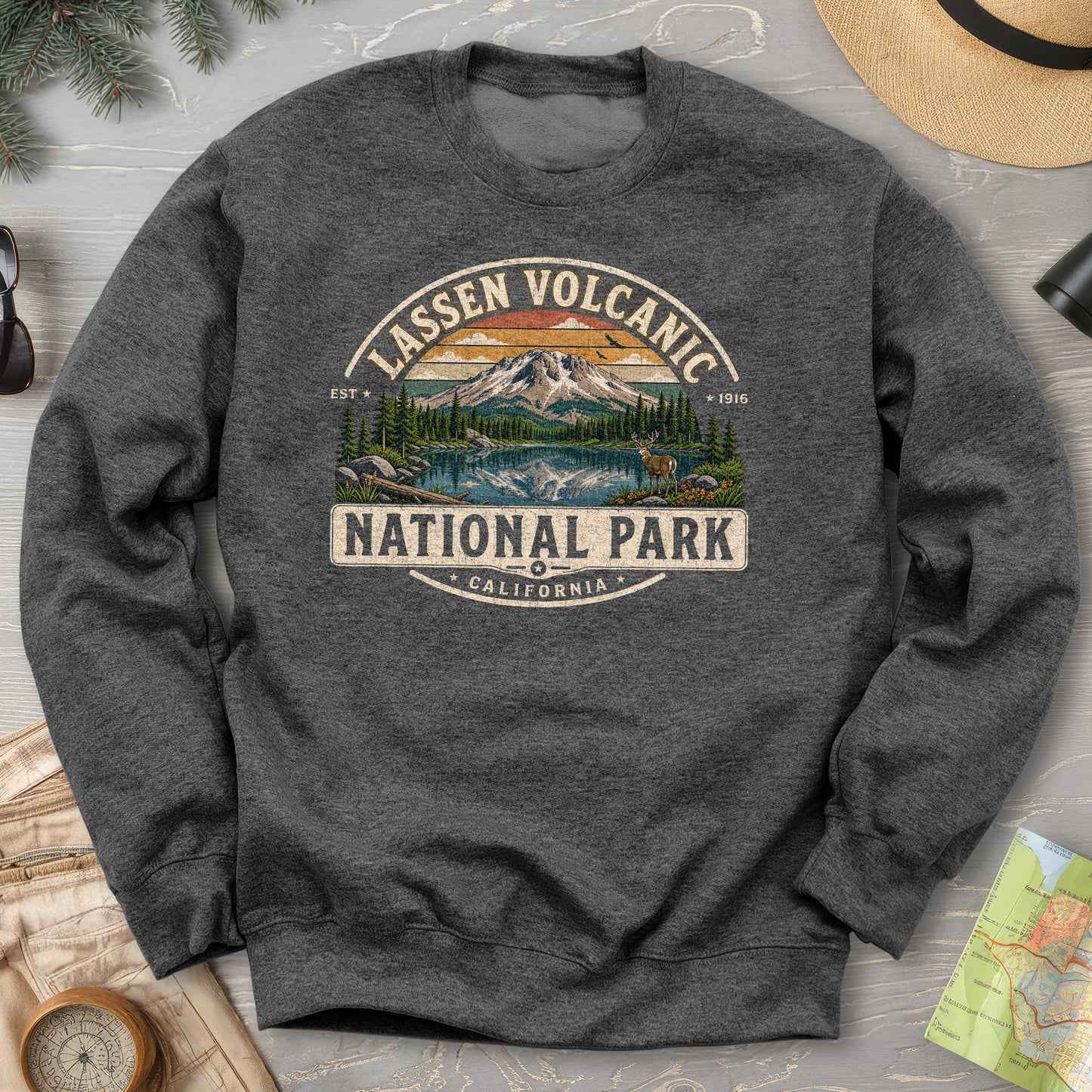 Lassen Volcanic Medallion Sweatshirt
