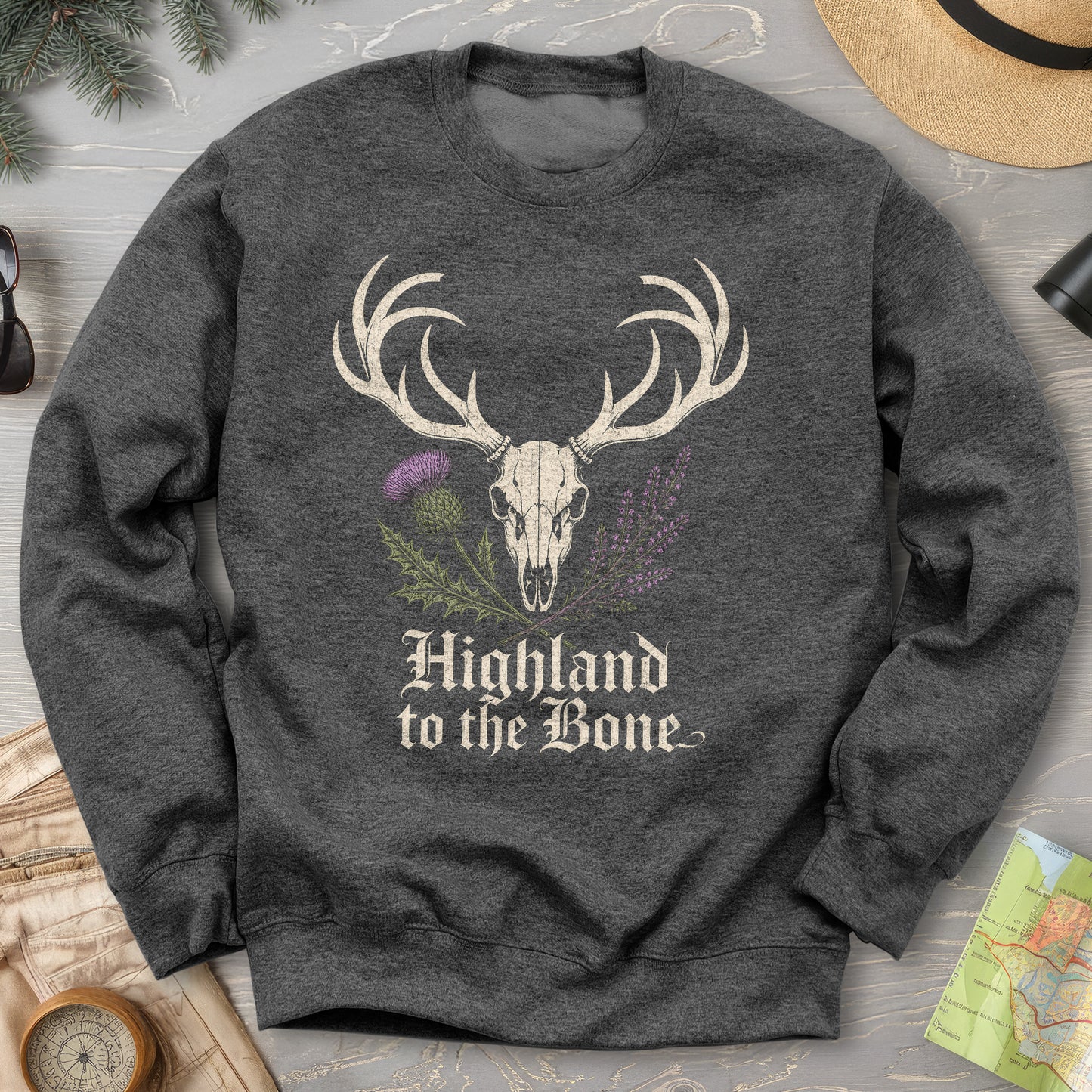 Highland Stag Skull Sweatshirt