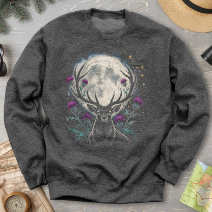 Moonlit Stag Thistle Sweatshirt