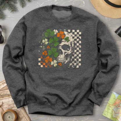 Shamrock Skull Check Sweatshirt