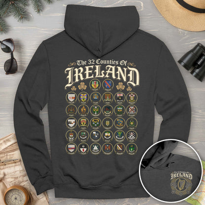 Ireland County Crests Front/Back Print Hoodie