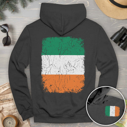 Ireland Distressed Flag Front/Back Print Hoodie