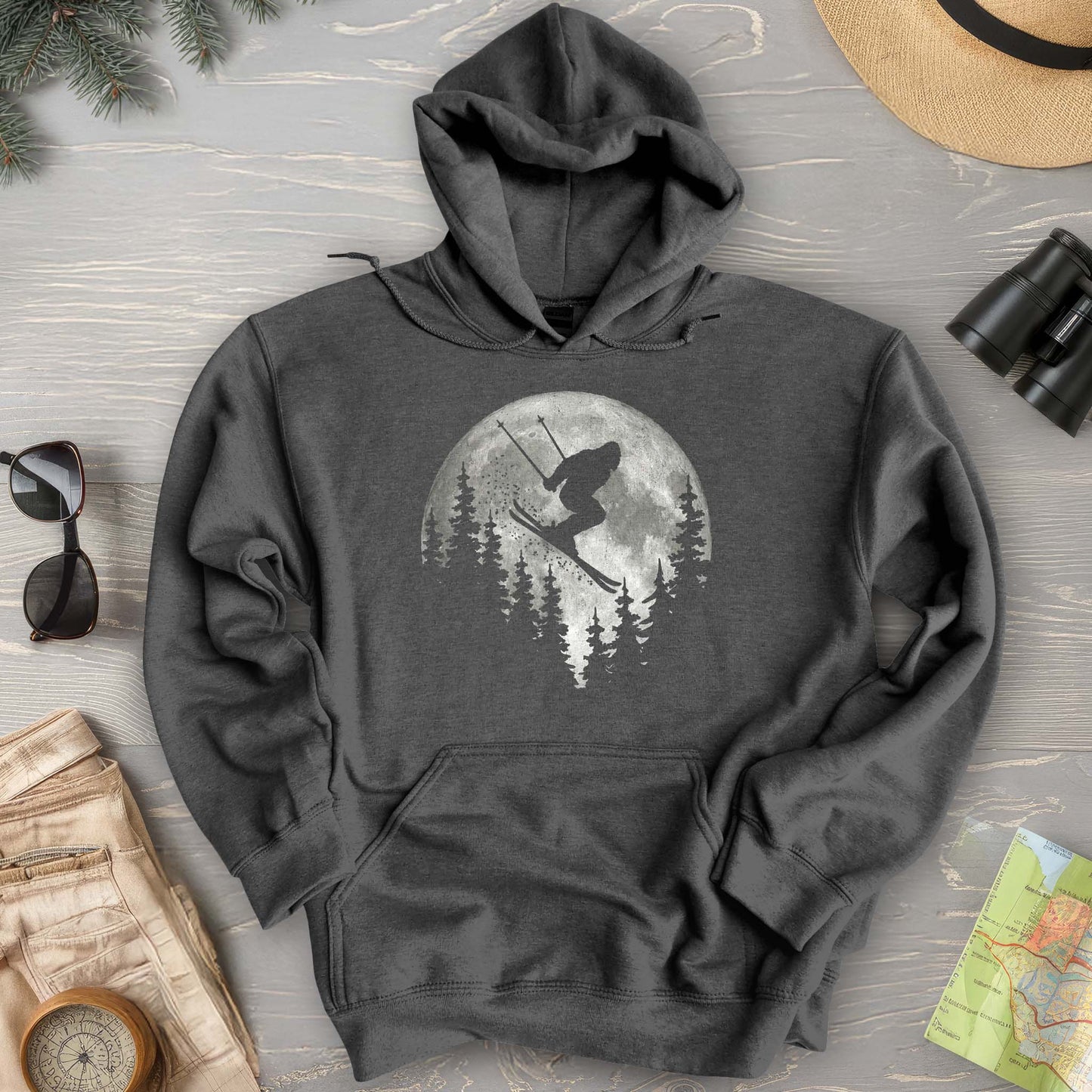 Bigfoot Ski Moon Hoodie