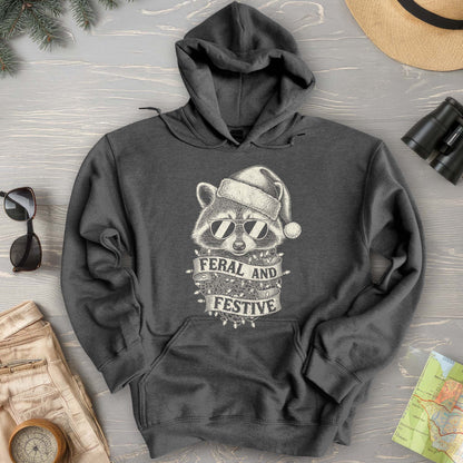 Feral and Festive Racoon Hoodie