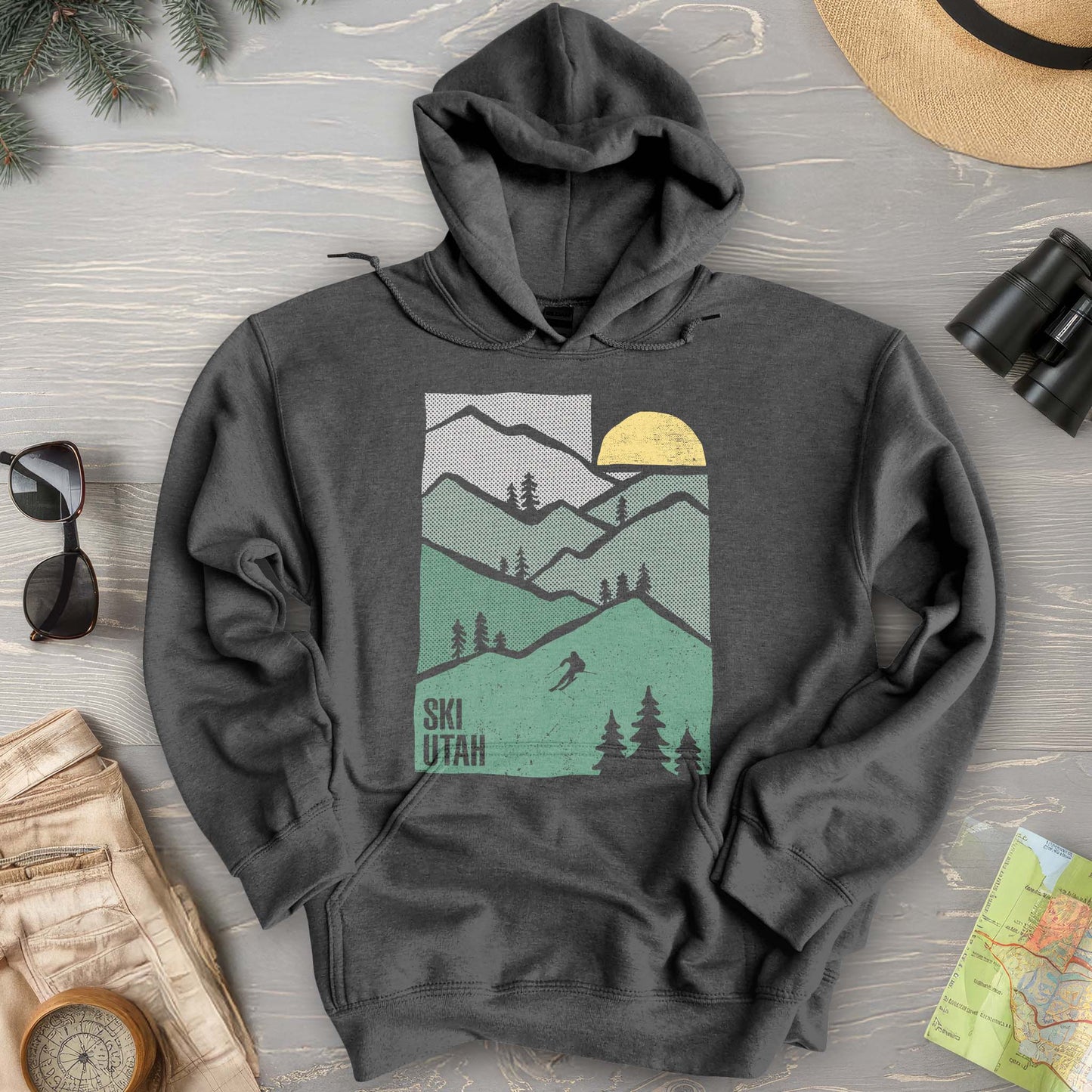 Ski Utah Mountains Hoodie