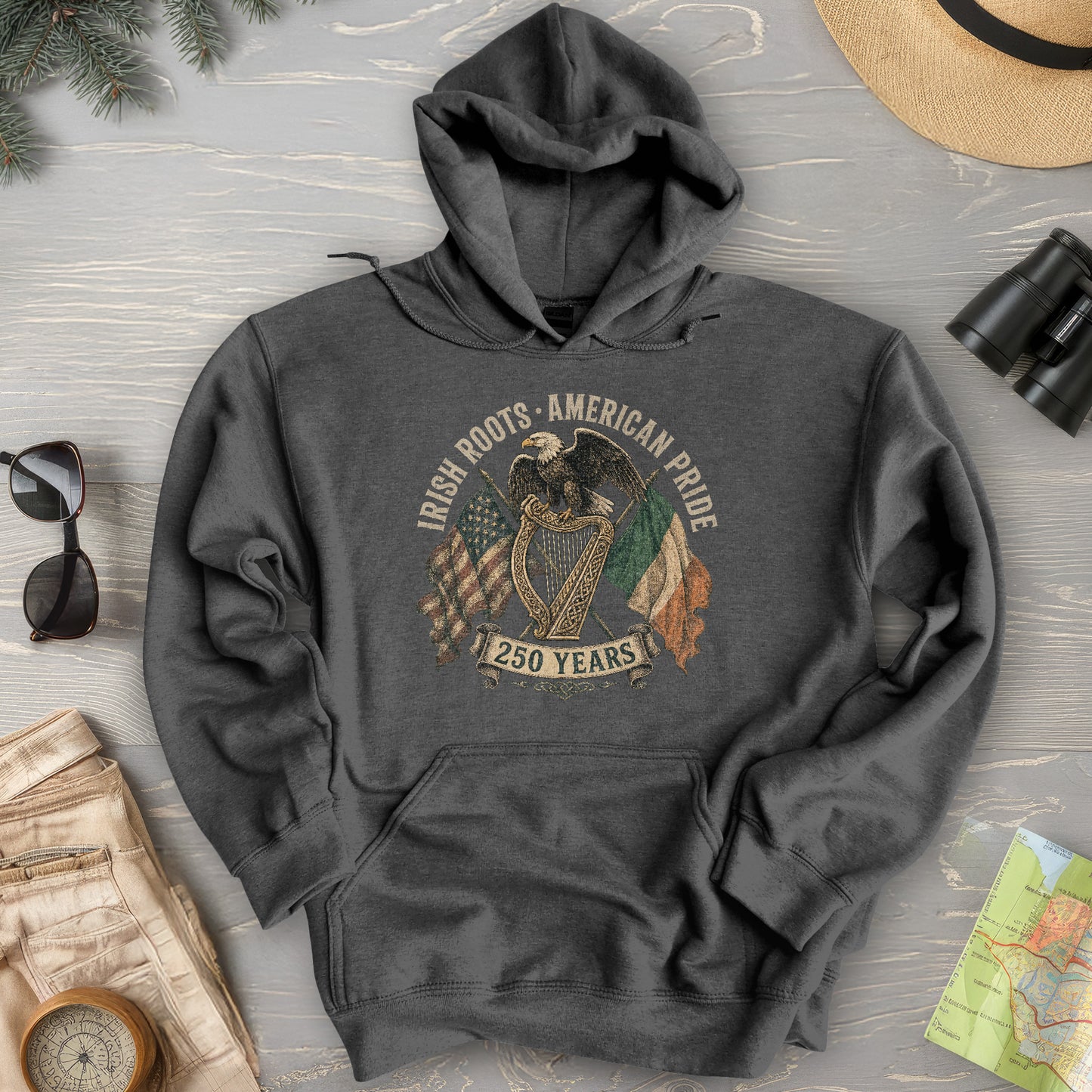 Irish Roots American Pride Hoodie
