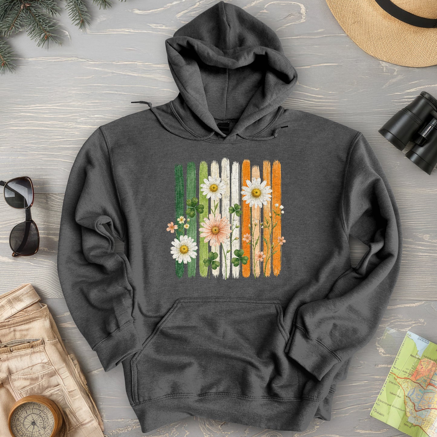 Irish Flower Stripes Hoodie