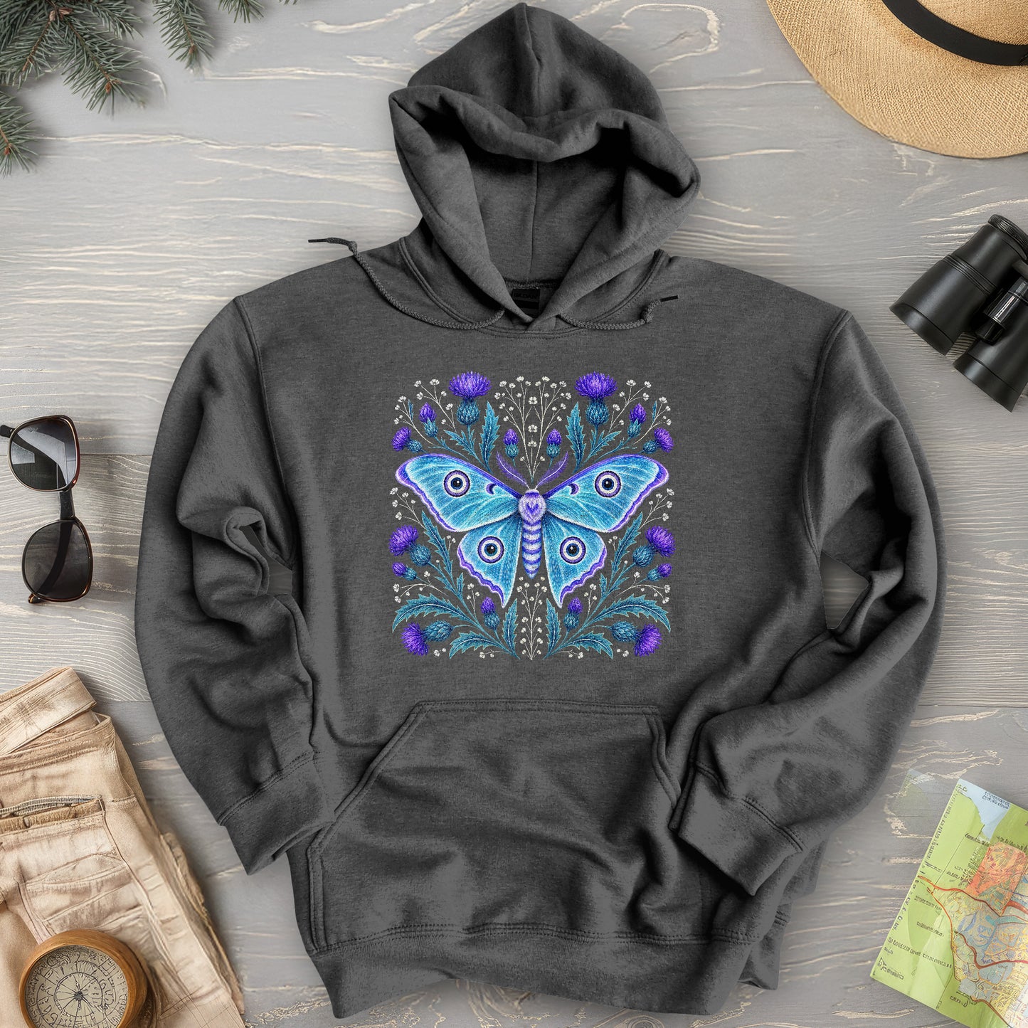 Emperor Moth Thistle Hoodie