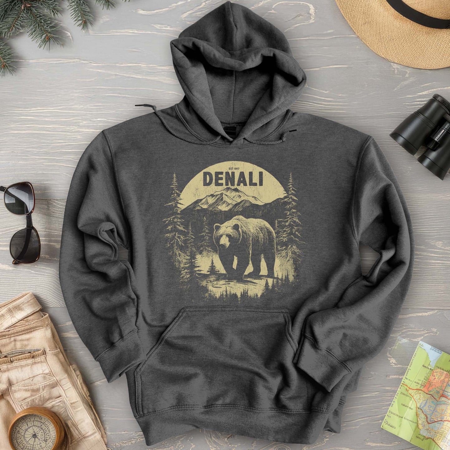 Denali National Park Grizzly Bear Hoodie