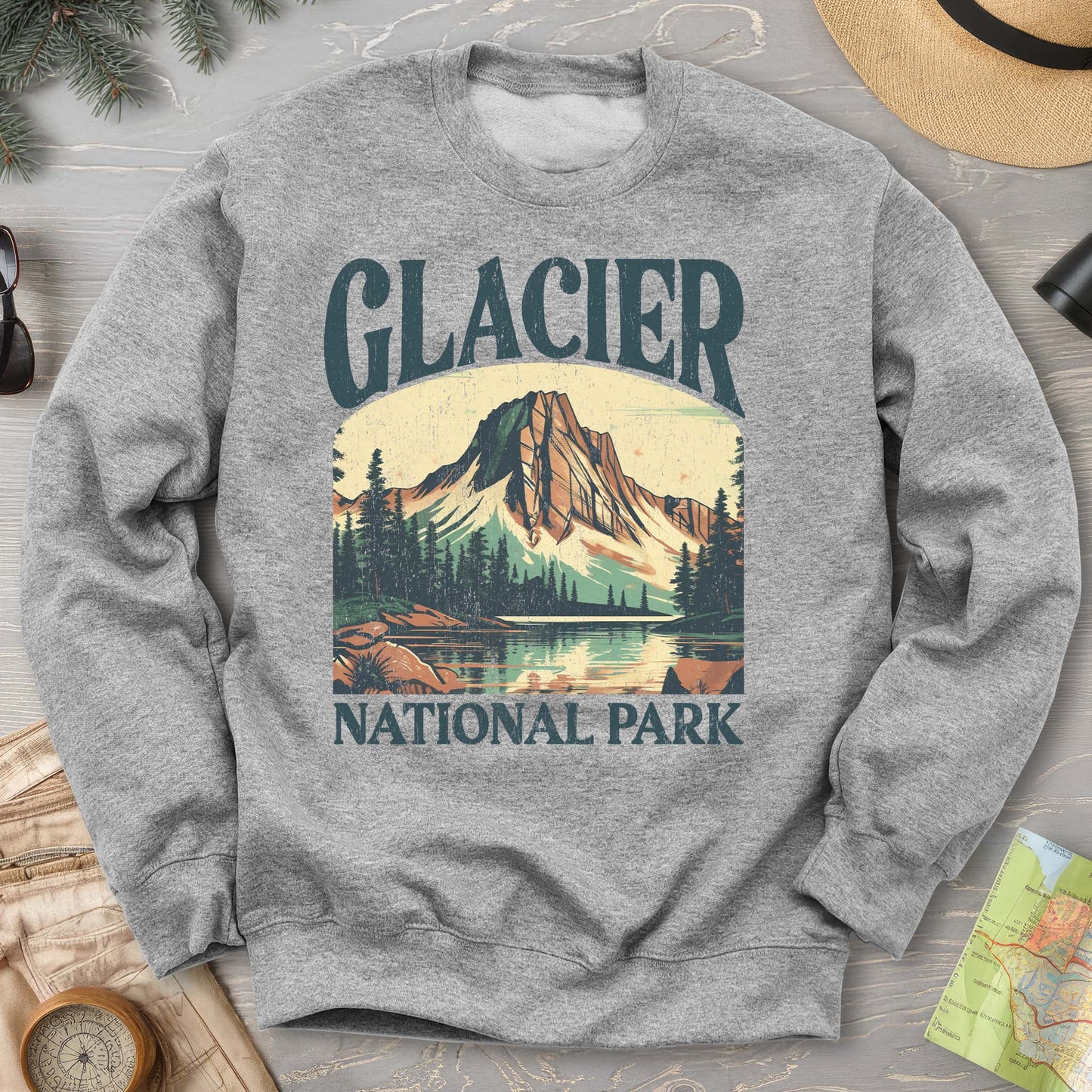Glacier National Park "Big and Bold" Crewneck Sweatshirt