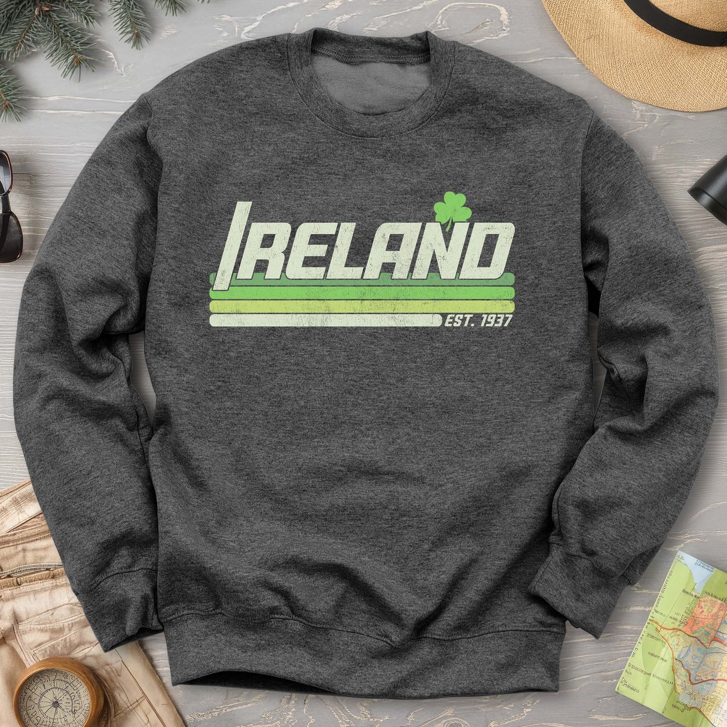 Ireland Retro Stripe Crewneck Sweatshirt