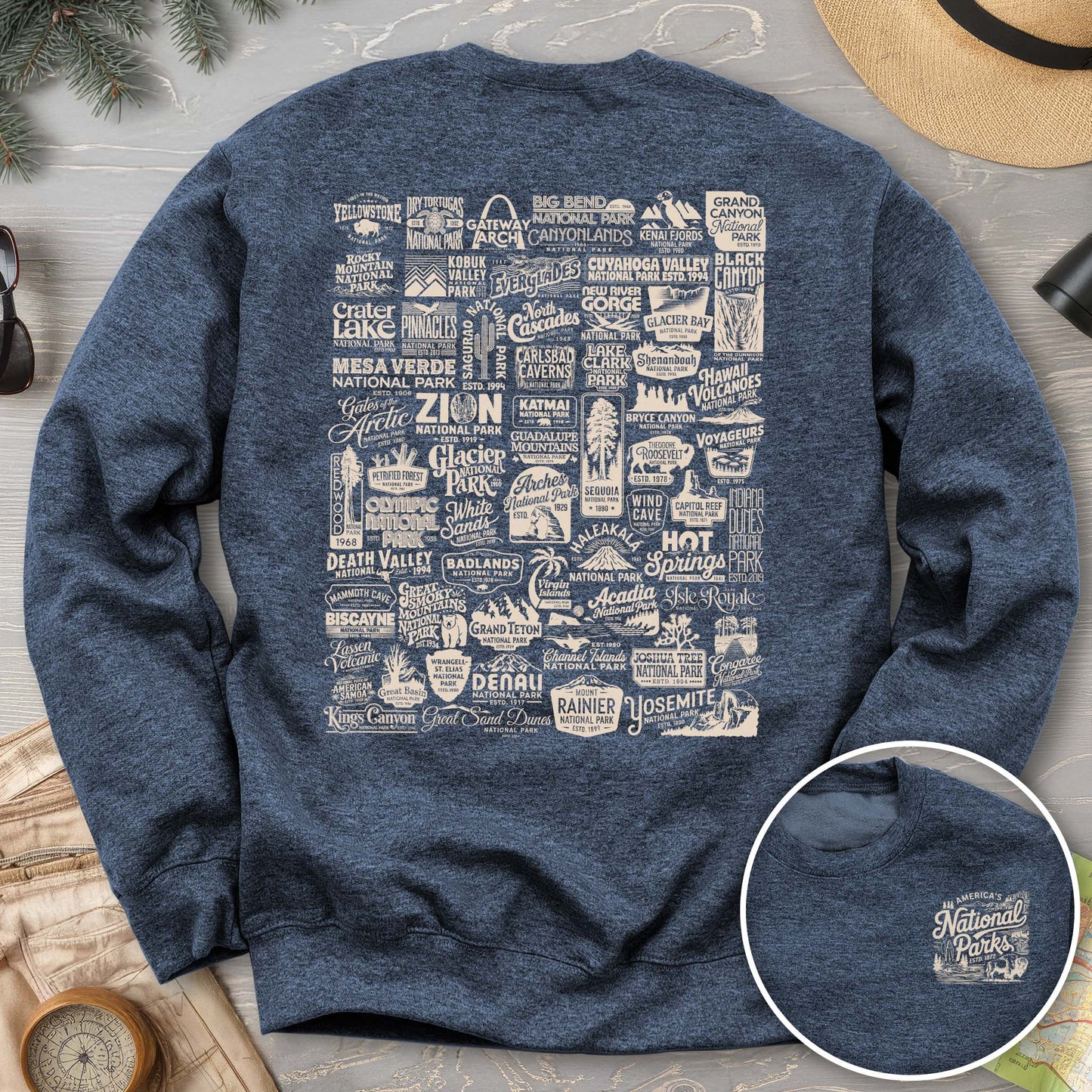 National Parks "63 Vintage Logos" Crewneck Sweatshirt