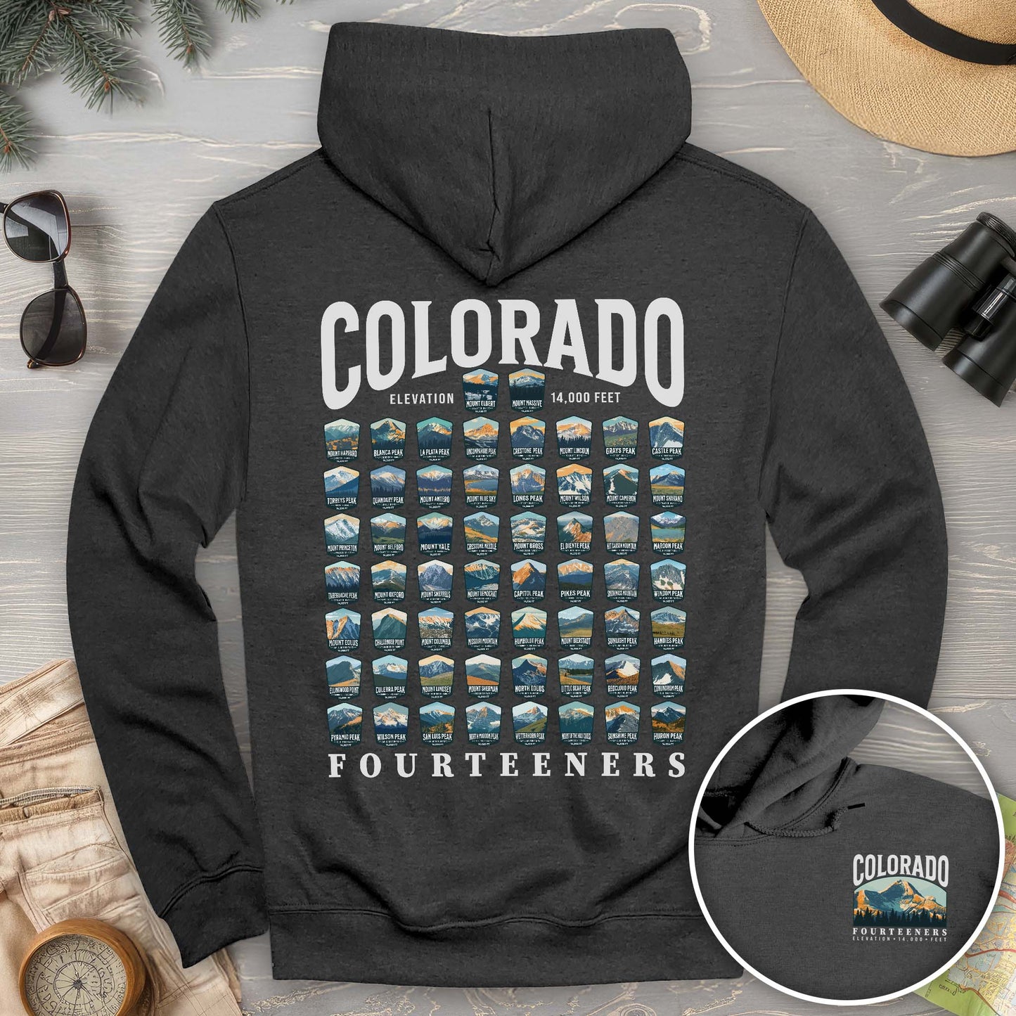 Colorado Fourteeners Front/Back Print Hoodie