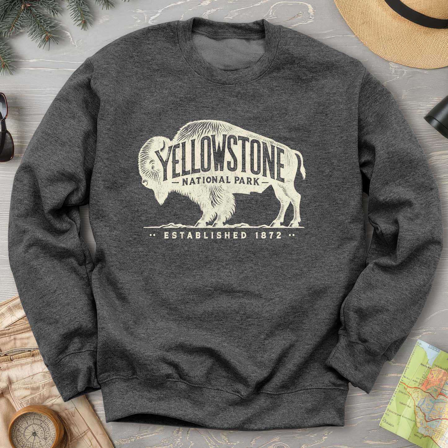 Yellowstone National Park "Vintage Buffalo" Sweatshirt
