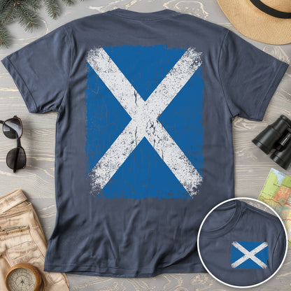 Scotland Distressed Flag Front/Back Print T-Shirt