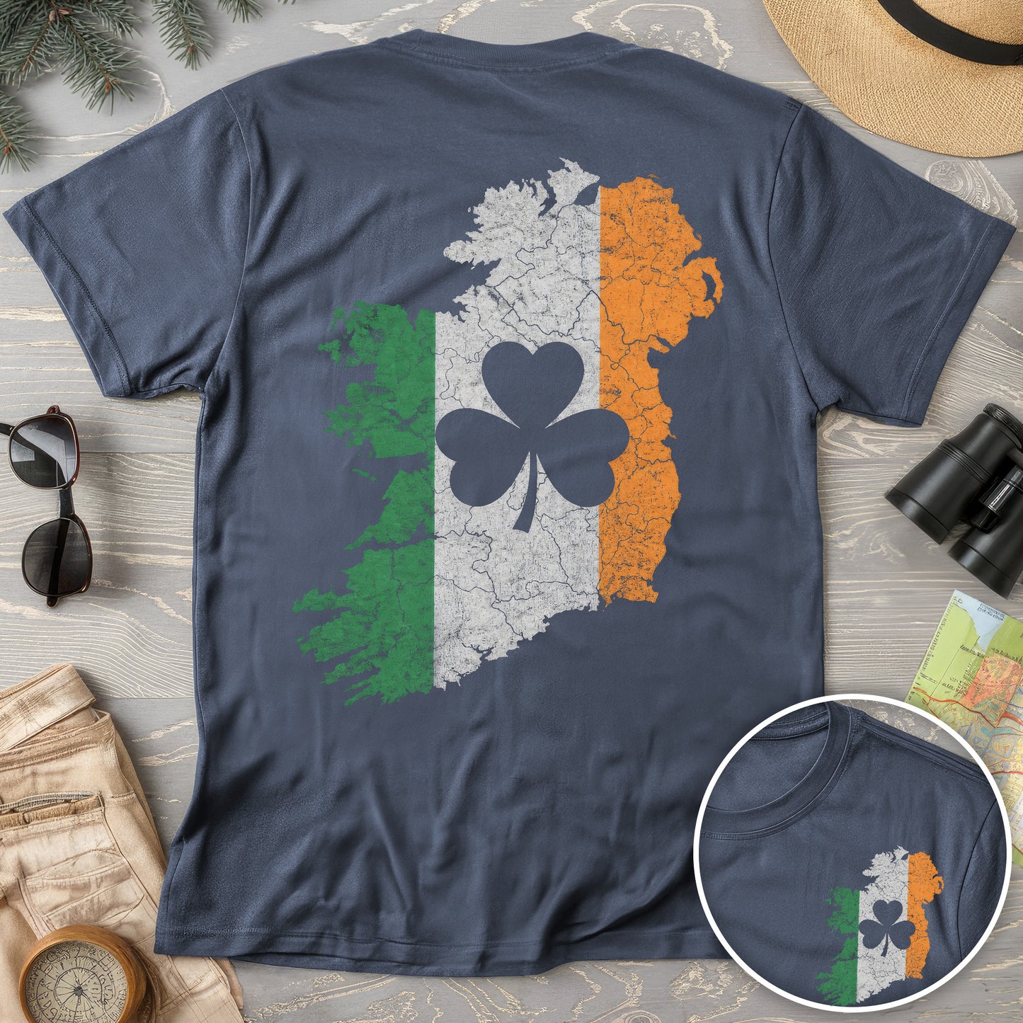 TriColor Ireland Front/Back Print T-Shirt