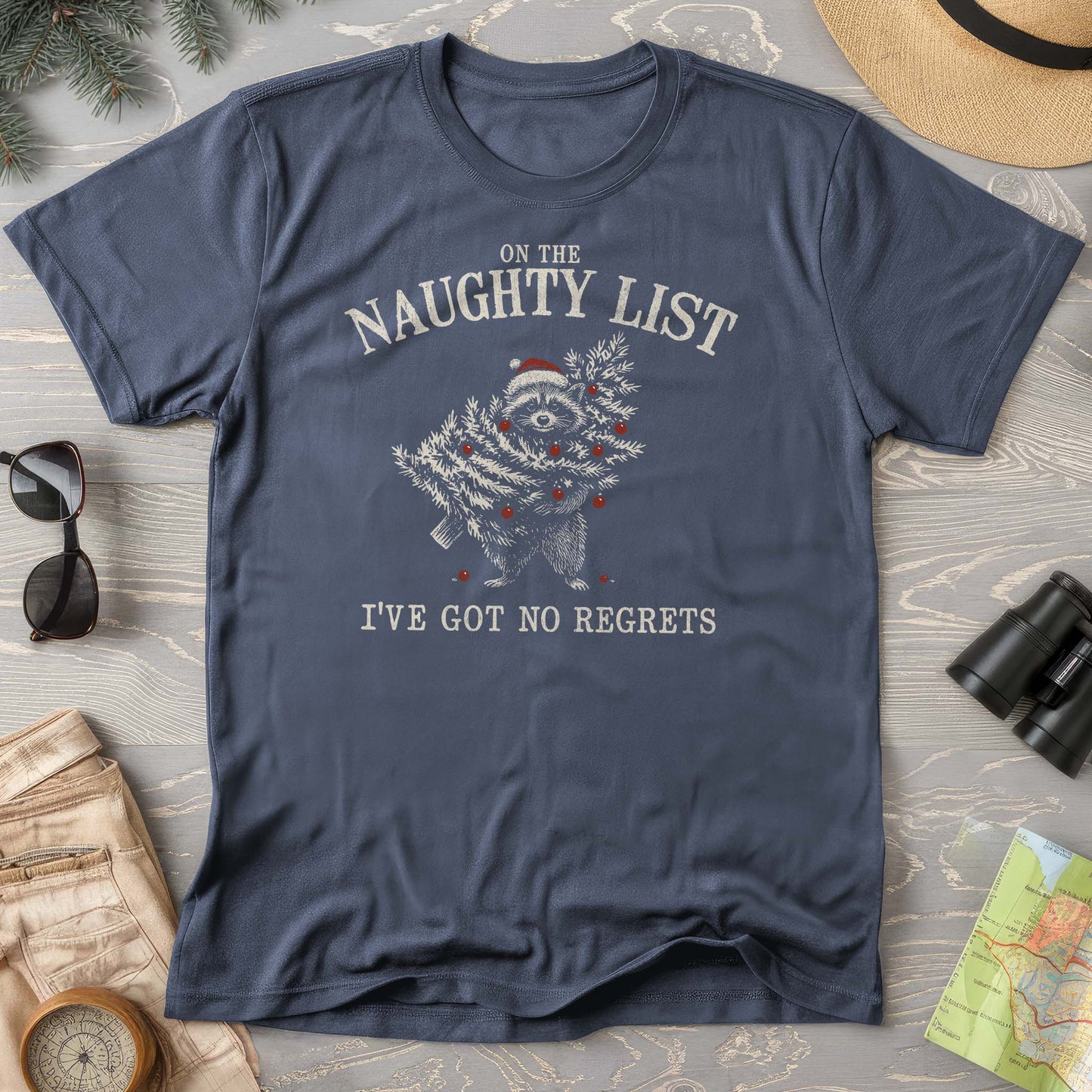 Naughty List Racoon Xmas Comfort Colors T-shirt