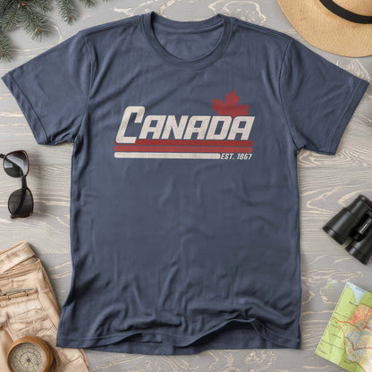 Canada Retro Stripe Comfort Colors T-shirt