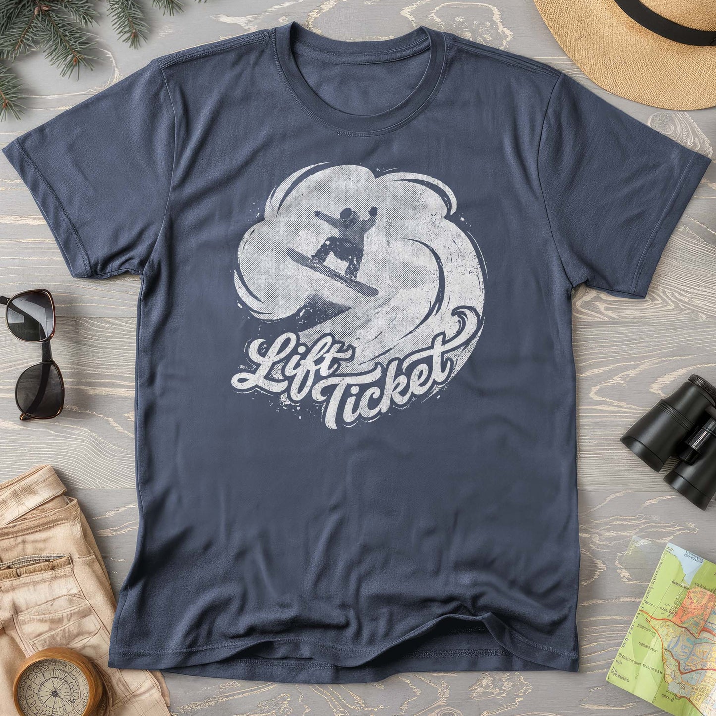 Lift Ticket Snowboard Comfort Colors T-shirt