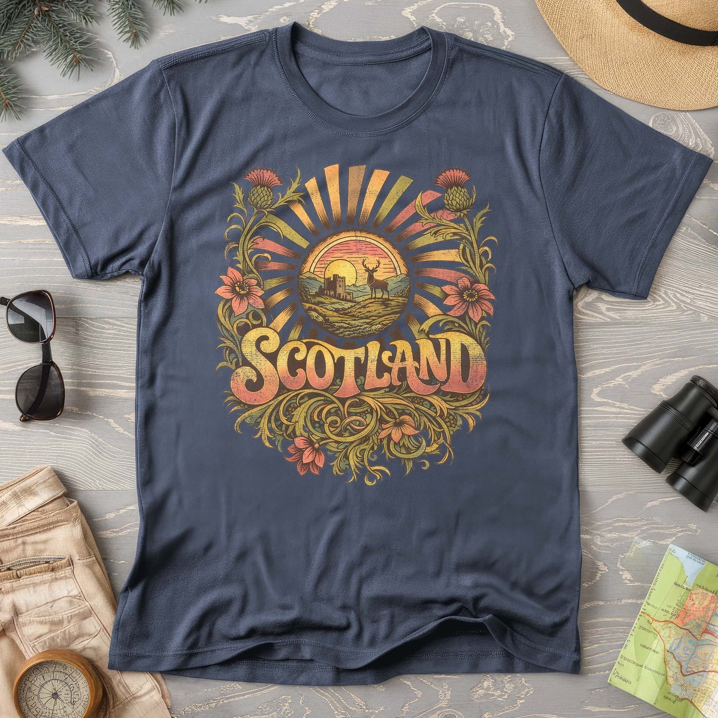 Scotland Retro Burst T-Shirt