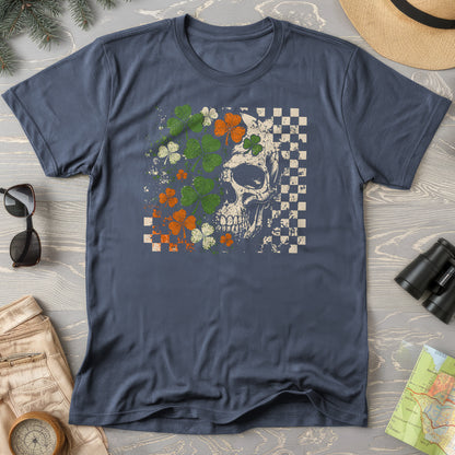 Shamrock Skull Check T-Shirt