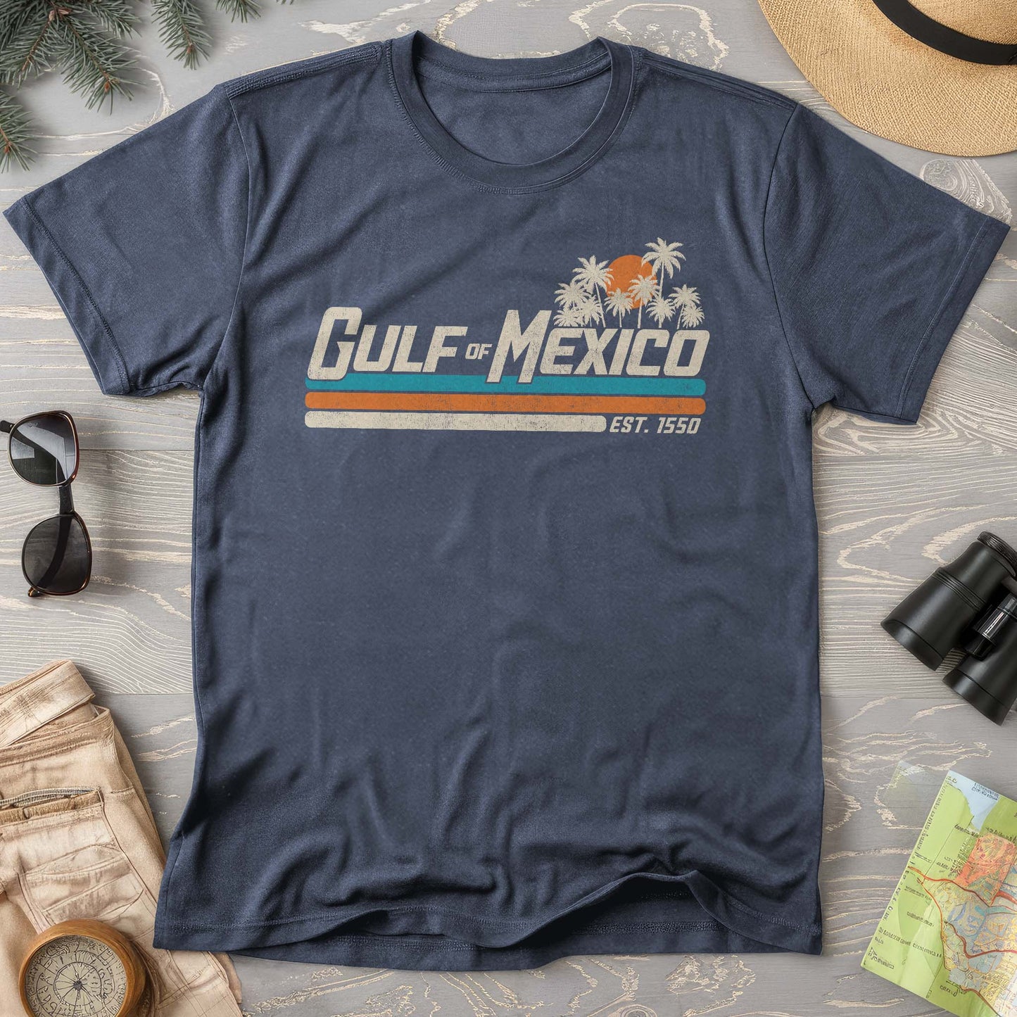 Gulf of Mexico Retro Stripe Comfort Colors T-Shirt