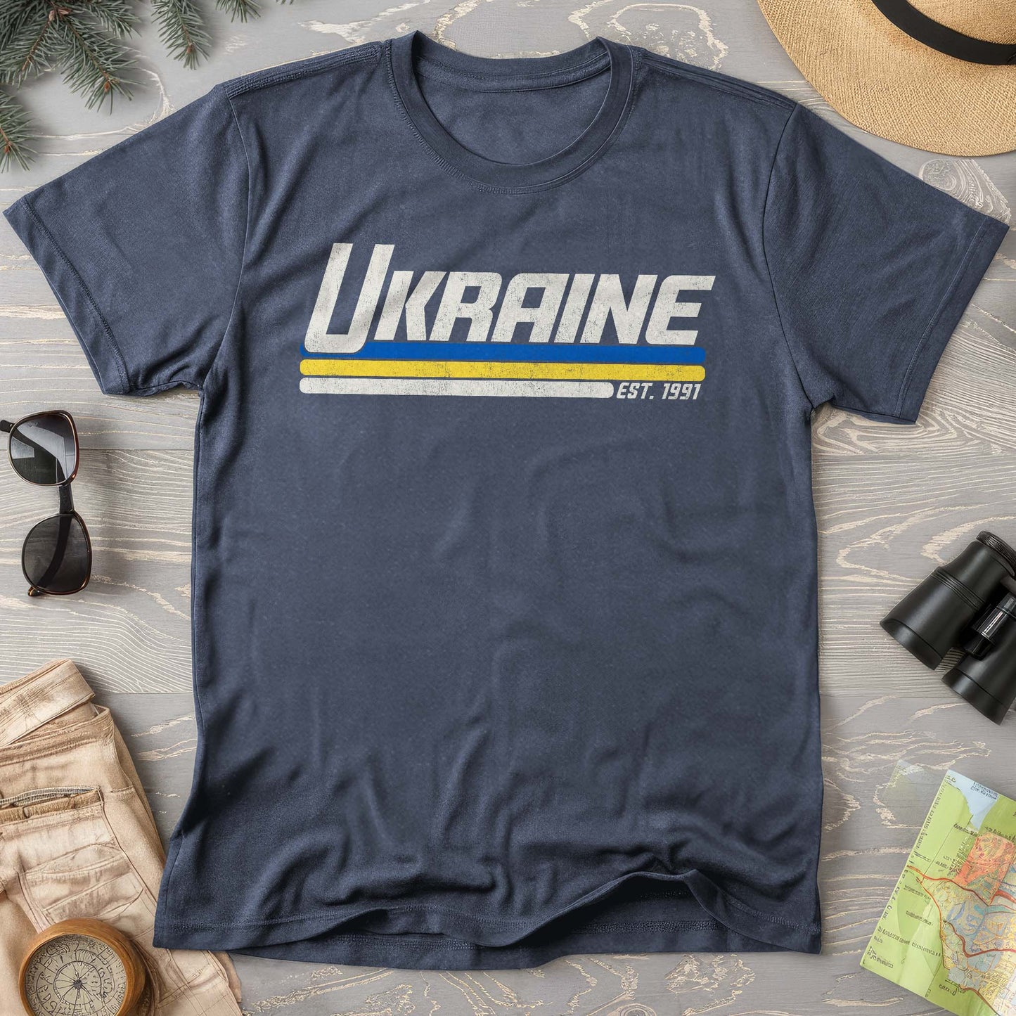 Ukraine Retro Stripe Comfort Colors T-Shirt