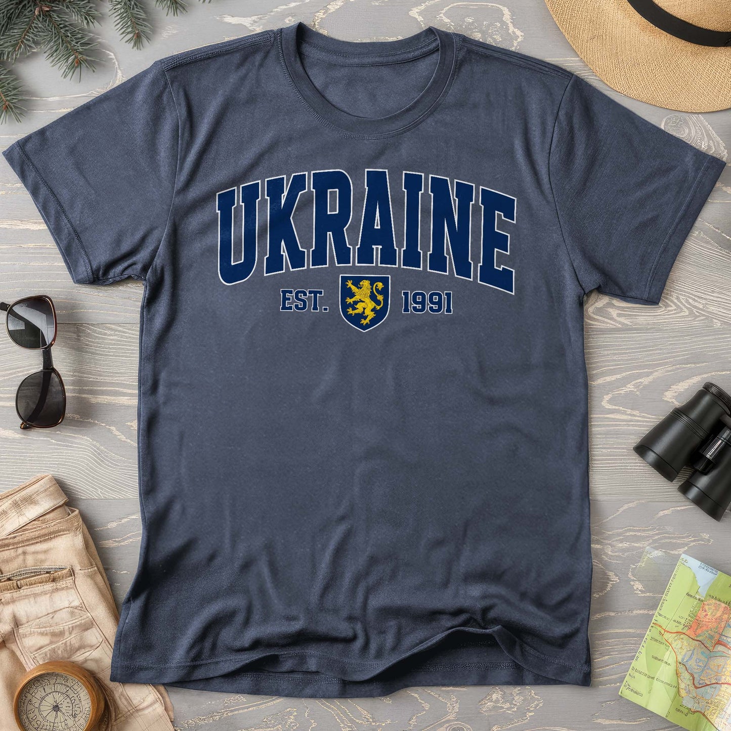 Ukraine Varsity Heraldry Comfort Colors T-Shirt